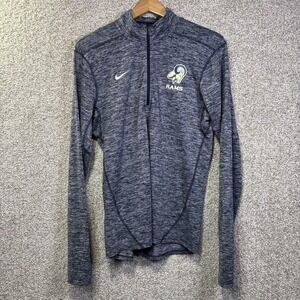 Los Angeles Rams Shirt Mens Small Blue NFL Football Nike Dri Fit 1/4 Zip